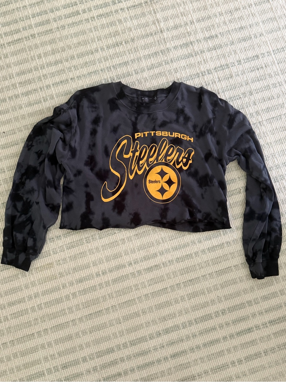 Pittsburgh Steelers Junk Food Clothing Black L/S Crop Top
